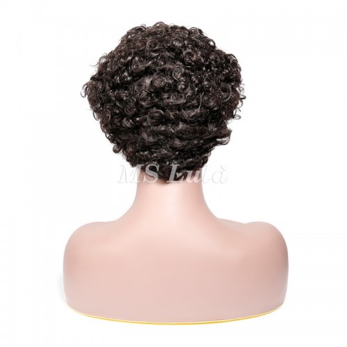 Natural Color Pixie Cut Human Hair Wig Machine-made Wig for Women | Human Hair Wig | Lace Front